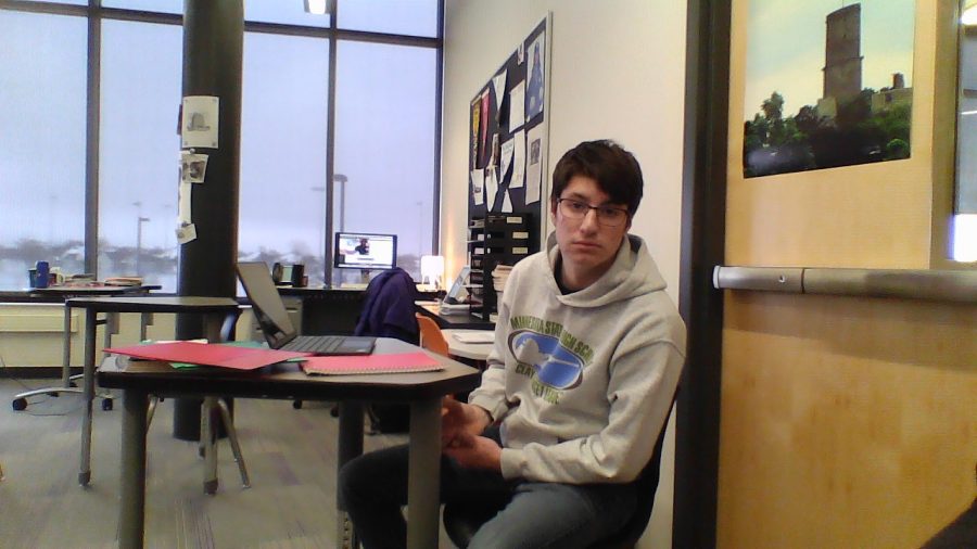 Josh Working Hard on His First Journalism Story