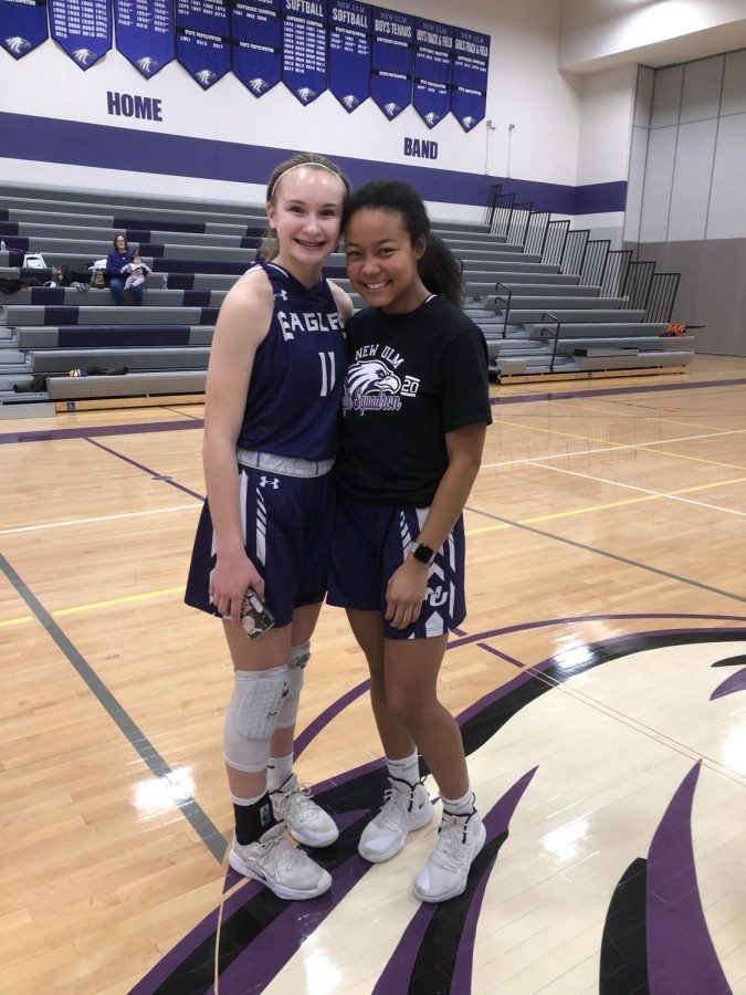 Freshman Bryn Nesvold (left) and senior Noelle Forstner (right)