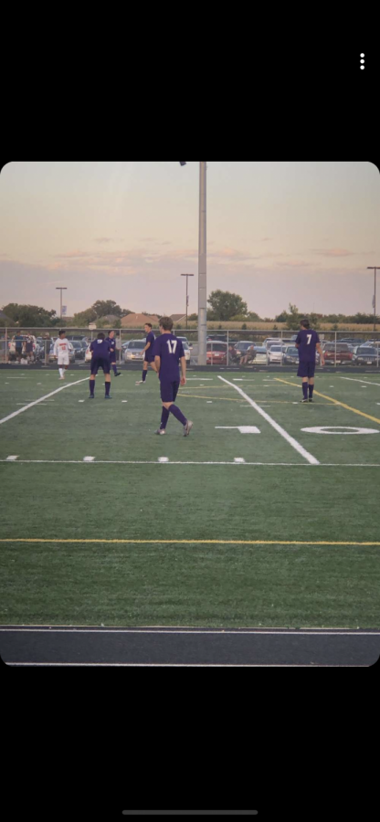 Isaiah M playing during a soccer game.