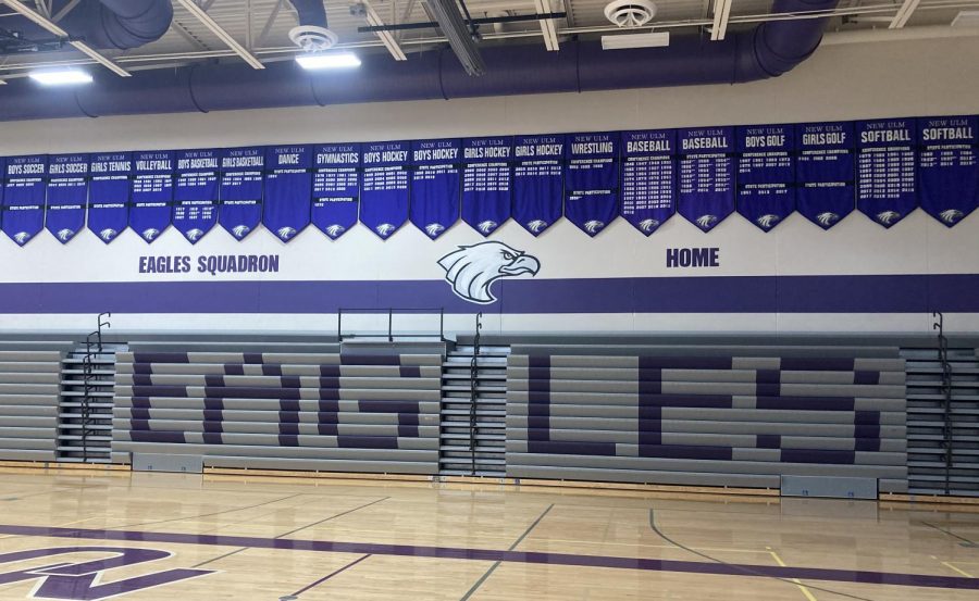 Silent gym in New Ulm High School.