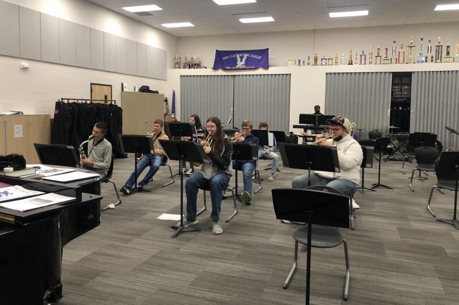 NUHS band plays Christmas music in November 