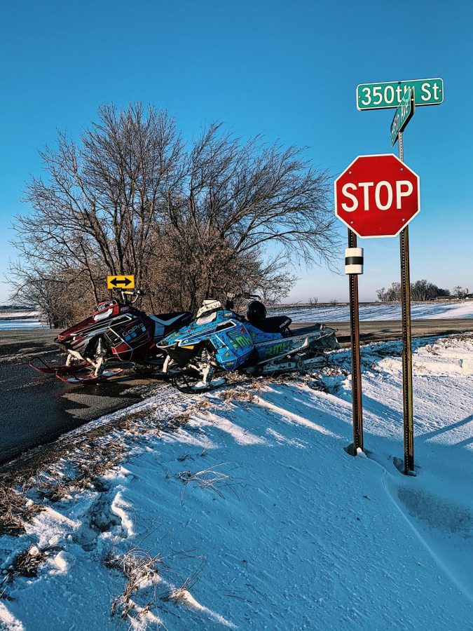 Snowmobiling on a Warm Winter Day