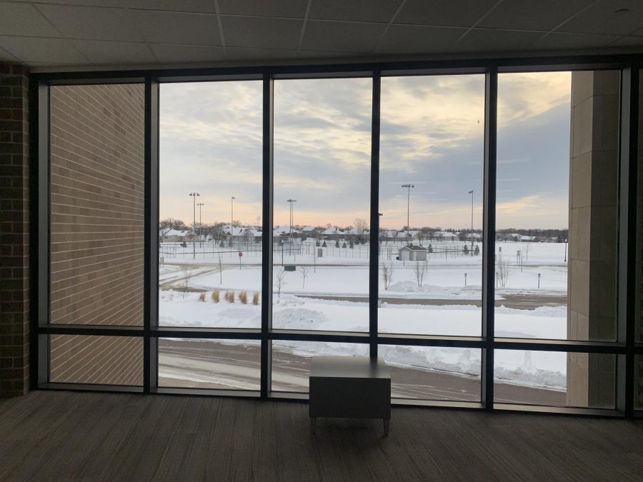 A sunrise view from the history wing of New Ulm High School.  "NUHS has the best sunrise views," Says Ethan Horning. Sunrises like these are a nice and relaxing way to start off a Monday morning at school, especially after a surprise four day weekend. 