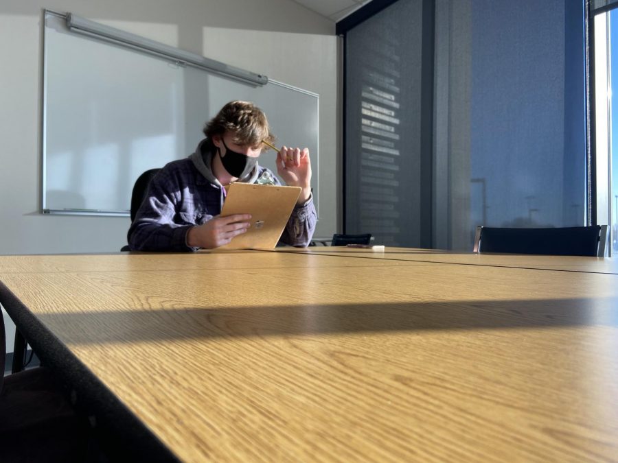 New Ulm student utilizing the writing center during an early Monday morning. We offer tons of programs at New Ulm high school, but not many people know or care about them. Ethan Stade said, ¨The writing center has helped me throughout high school and I recommend it to everyone trying to succeed in writing good quality papers.¨
