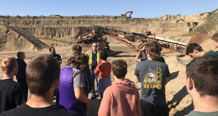 On Sep. 16 the Intro to Trades class went to Walners pit to meet up with Bill Oftihidie to learn about mining sand. The whole class got a first-hand look at what goes on in the pit. “In the past year we hauled out about 100 tons of sand out of the pit, that's 5,000 truckloads,” he said.