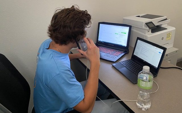 Evan Griebel is working hard behind his desk at the newly renovated Career and Technical Education Center(CTE). The CTE center will be a great fit for Eagle Enterprise and shop classes with lots of space and new technology for students to use. The CTE center is the place to go if you want to continue trades after high school. Evan Griebel said, "The new office and shop space will be a great help to Eagle Enterprise this year and I am excited to see what is in store."
