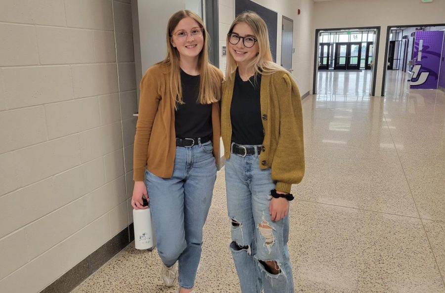 Jenna Ebert and Ella Stangel on twin day