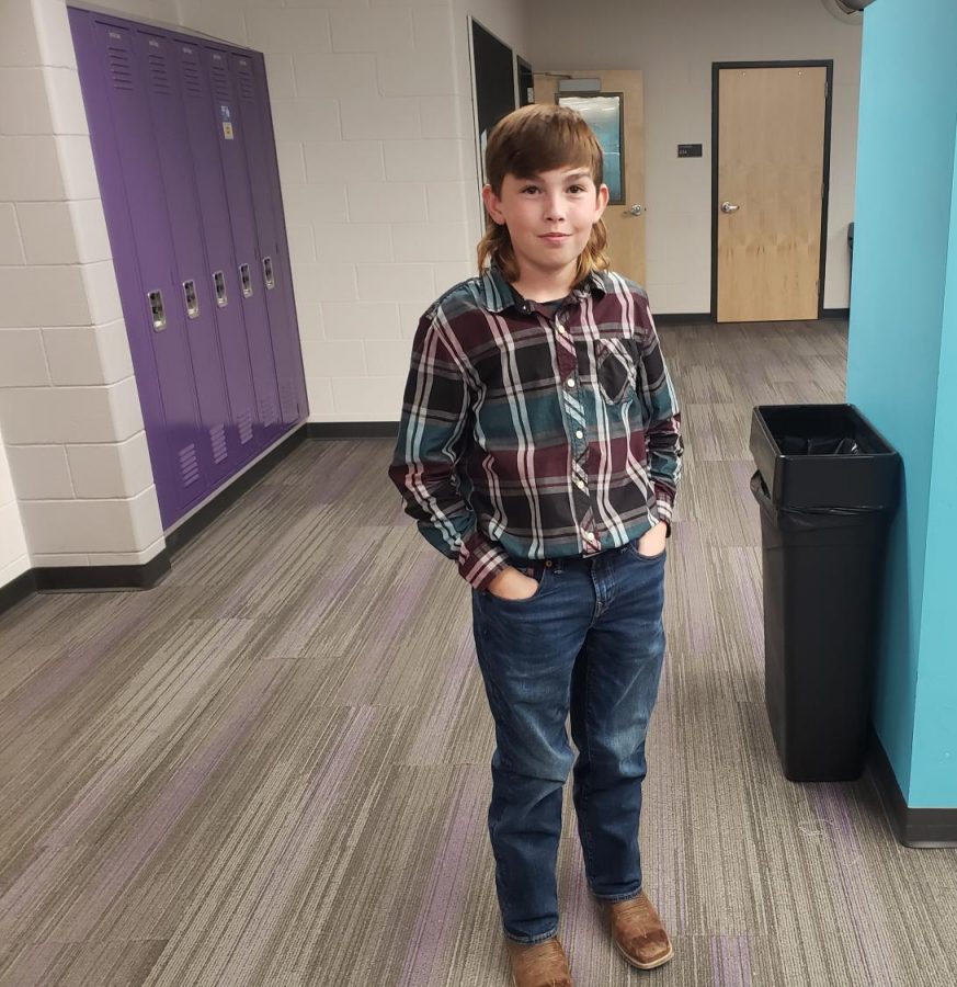 Freshman Jace Hinderman showing off the country style