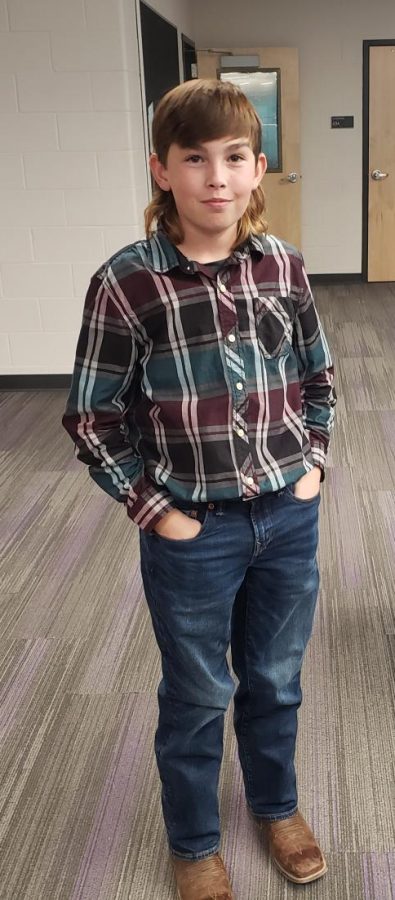 Freshman Jace Hinderman showing off the country style