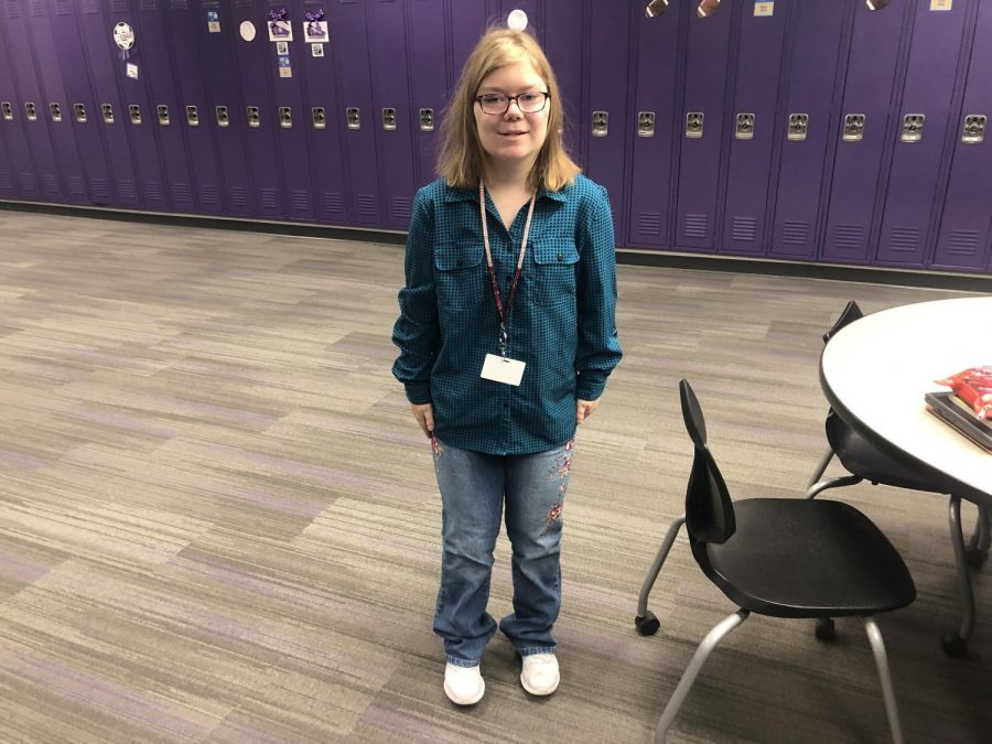 Senior Abby Deters dressed up as a restaurant owner for future career day.