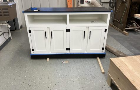 One of the seniors finished advance woods project.
