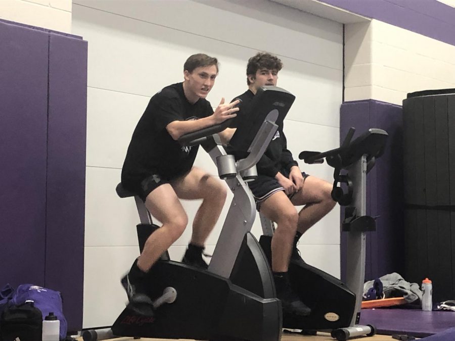Jaden Drill and Ty Fredrick still getting a workout when hurt