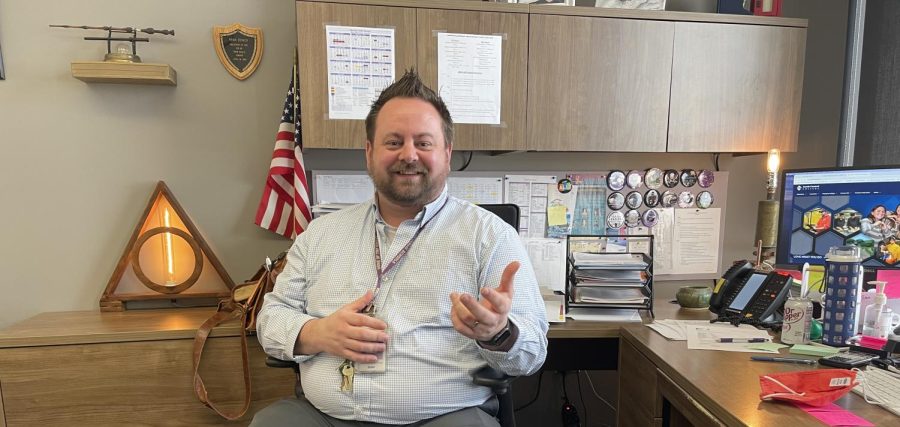 NUHS counselor Mr. Ziemer recently in his   office. Ziemer helps students with college applications so that they know what to do. "There is so much hope and it is so neat to be a part of hearing their stories," Ziemer said. This shows how he is not just there for the pay, but to genuinely better the situation for NUHS students.  