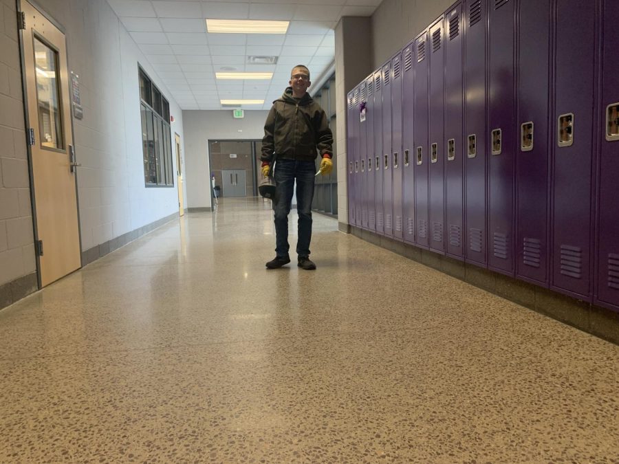 Junior Blake Voges coming in late for 5th hour class on Feb. 3.   "I went to get a hair cut during lunch and after that I went to Taco Johns" Voges said. Voges called his mother and told her to tell the office he was going to be late.   