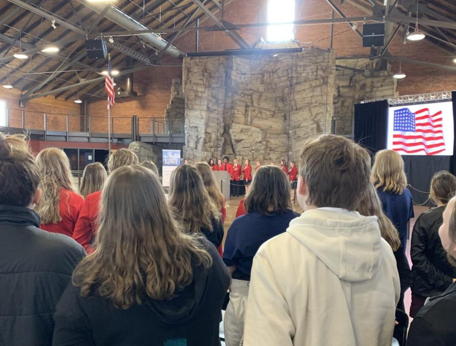 NUHS senior Marcarious Amoah opened up the 2022  FCCLA State Conference with the National Anthem, at Minneapolis Scout BSA Base Camp on Friday, April 8th.