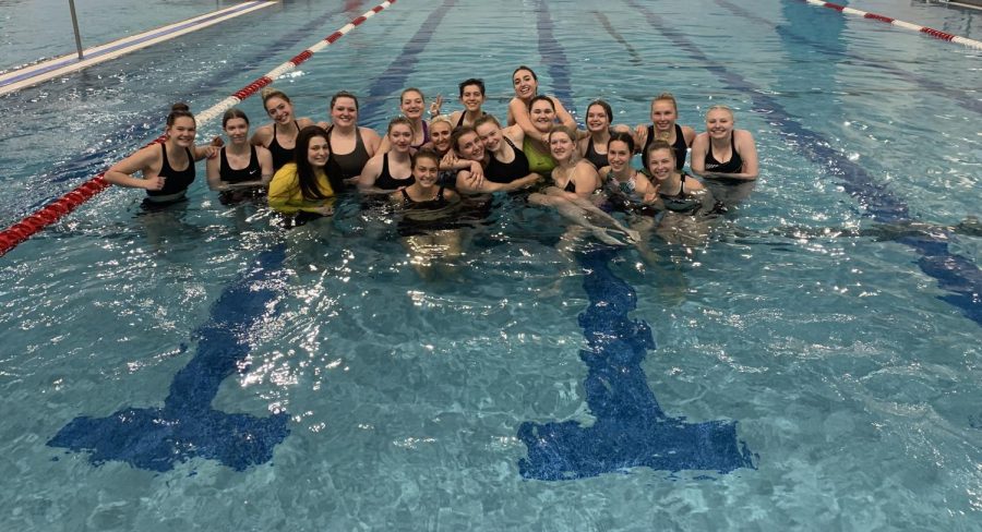 The girls and boys of NUHS track team took turns running through a pool workout in a section of Vogels pool.