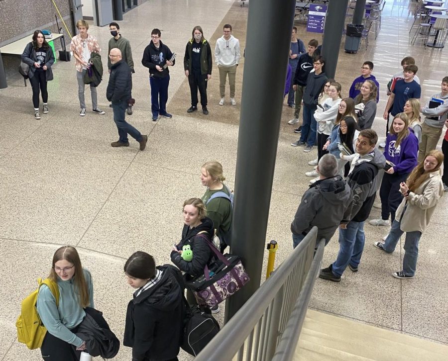 The NUHS State Knowledge Bowl Team gets a send-off Thursday morning. The State Competition will be held at Cragun's Resort April 7 and 8.