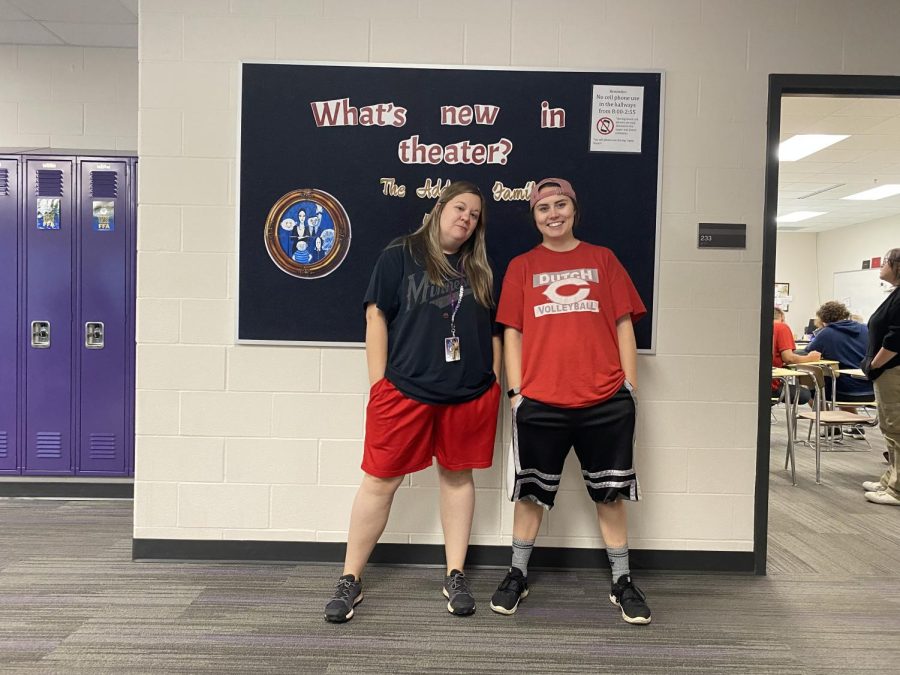 Two Adams: English teachers Marlowe and Cowles stylin on Adam Sandler dress up day.