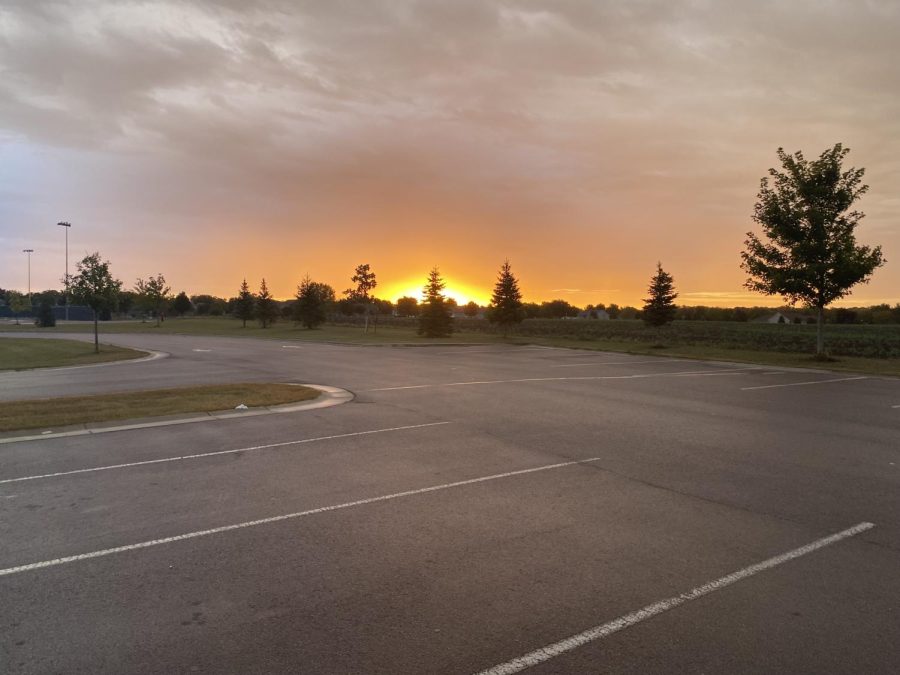 bright orange sunrise.