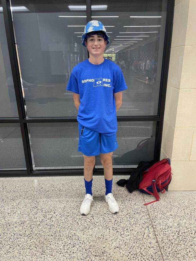 Sophomore Jaxon Buegler rocking his blue