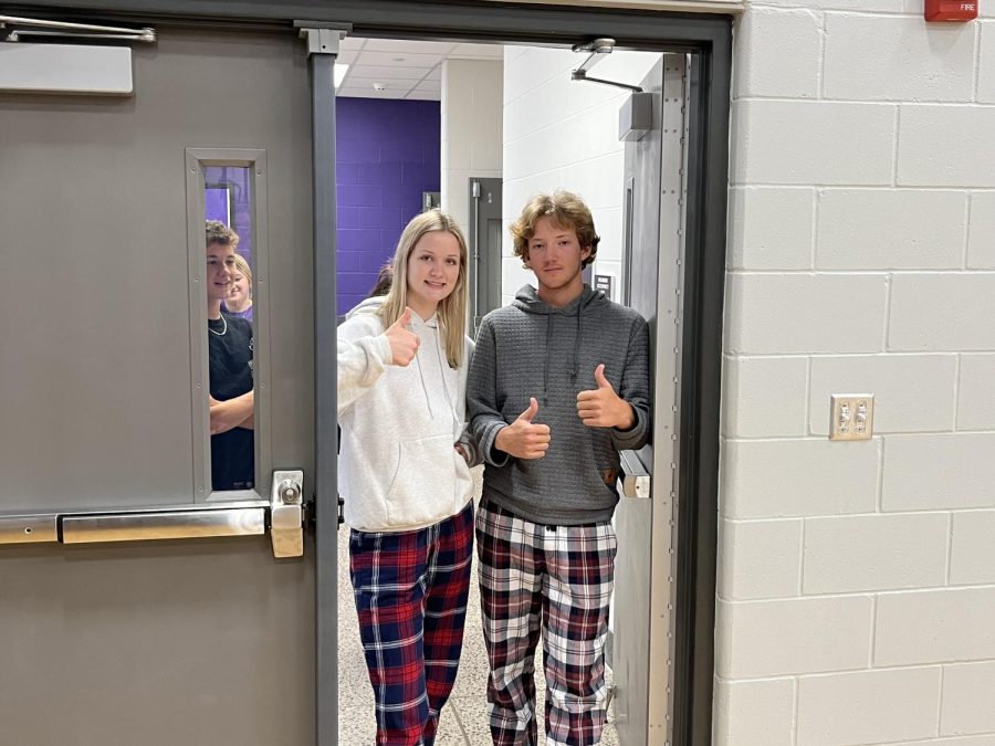 Ella Landsteiner and Blake Soukup practicing for HOCO Coronation.