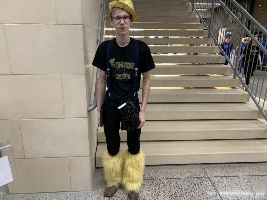 Seth Hoffman looking like a Tourist with his light up hat and fuzzy boots for his senior year BOTC. 