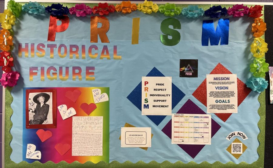 NUHS's LGBTQ+ based group, PRISM, was made to promote change in the school. The four council members, Josie Ringhofer, Zach Romerez, Keira Holberg, and Ivan Neisen made a board for their group about their plans for the month and their historical figure. 