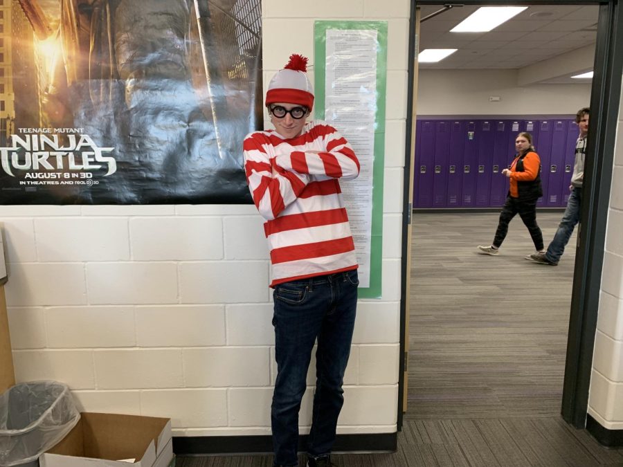 Freshman Daniel Brownfield dresses up for halloween