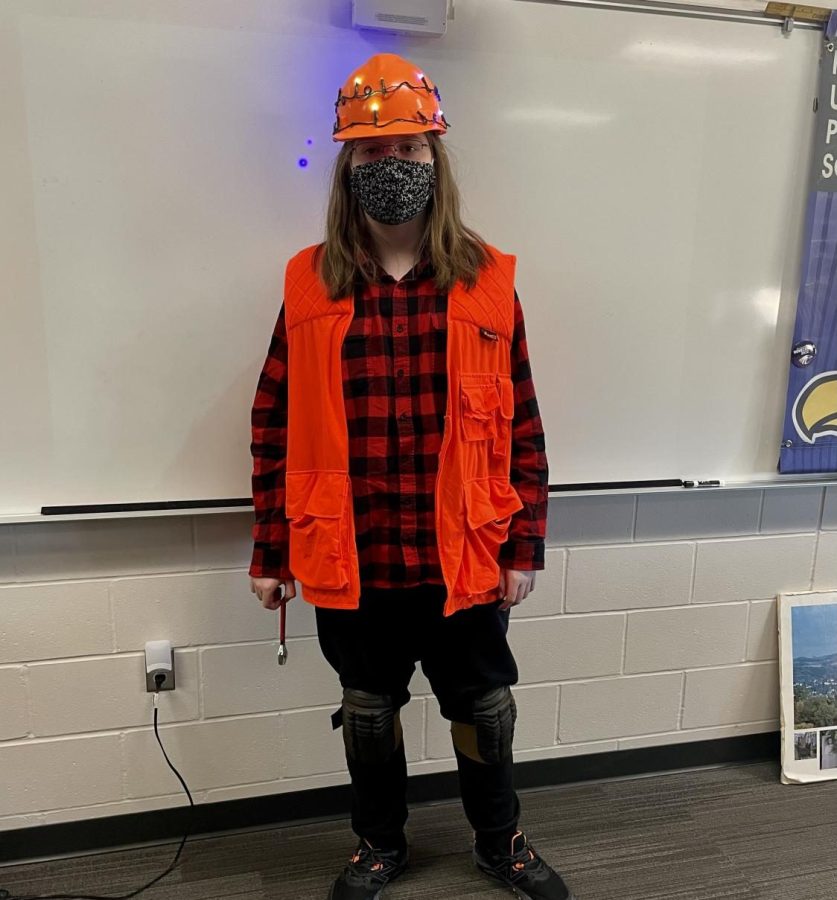 Junior Benjamin Wilkins brightly dressed up for Halloween on Oct, 31.