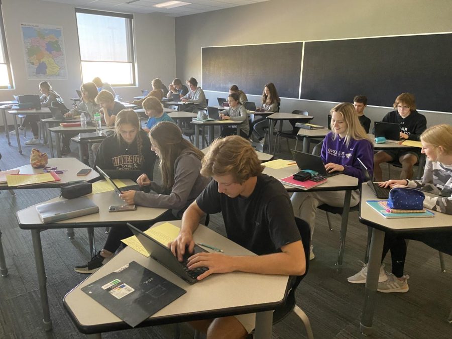 Journalism students learning the dynamics of news reporting and writing.