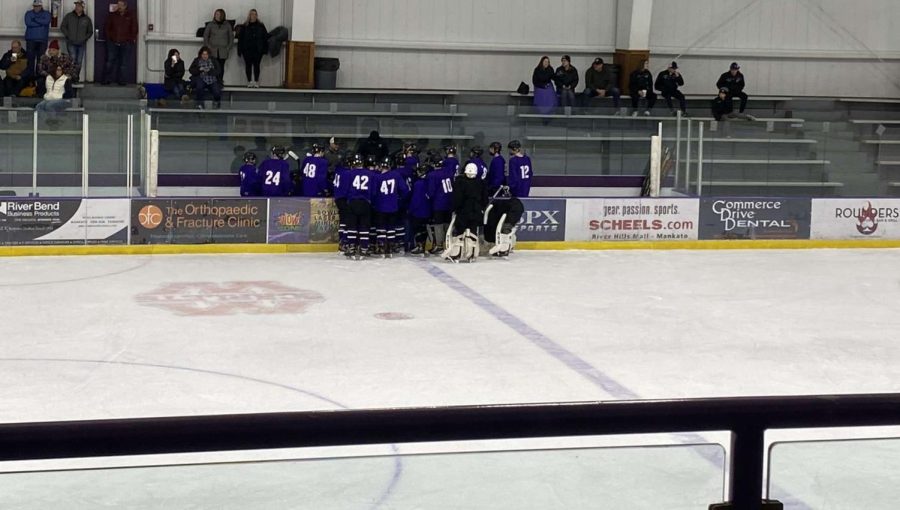 The 2022 New Ulm Eagles boys hockey scrimmage team. 