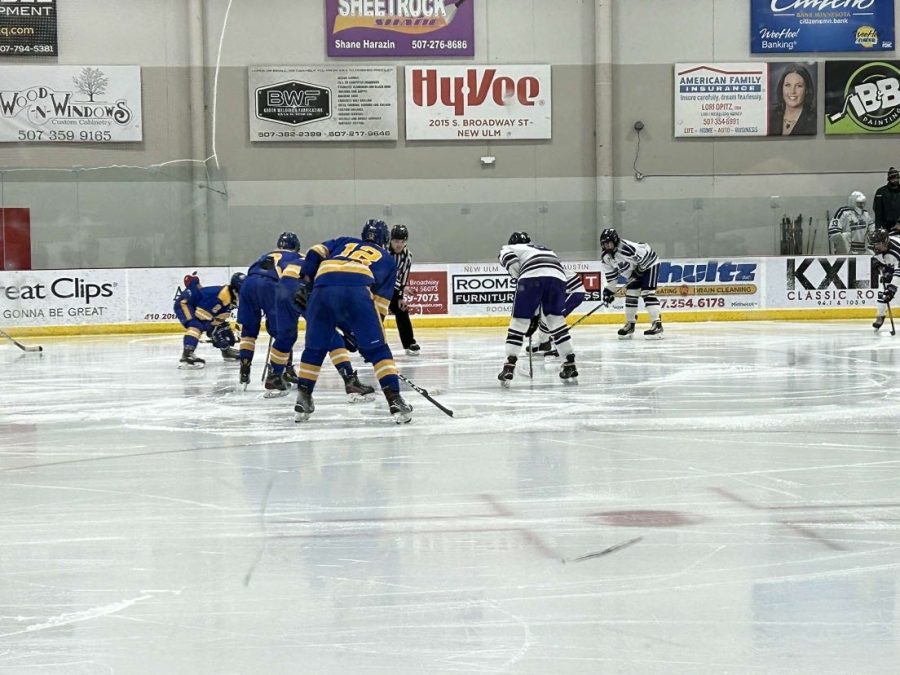 New Ulm Eagles on the ice