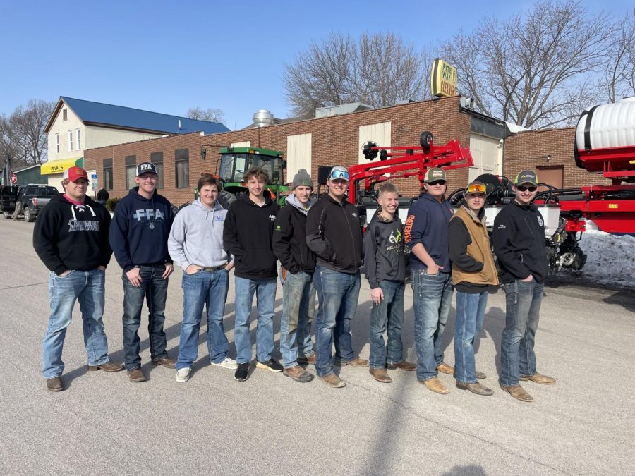 FFA students waiting their turn to show off their equipment for the parade.