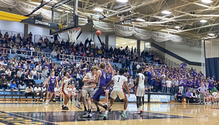 Scoring ace Colton Benson drains another jumper in sections at Gustavus.