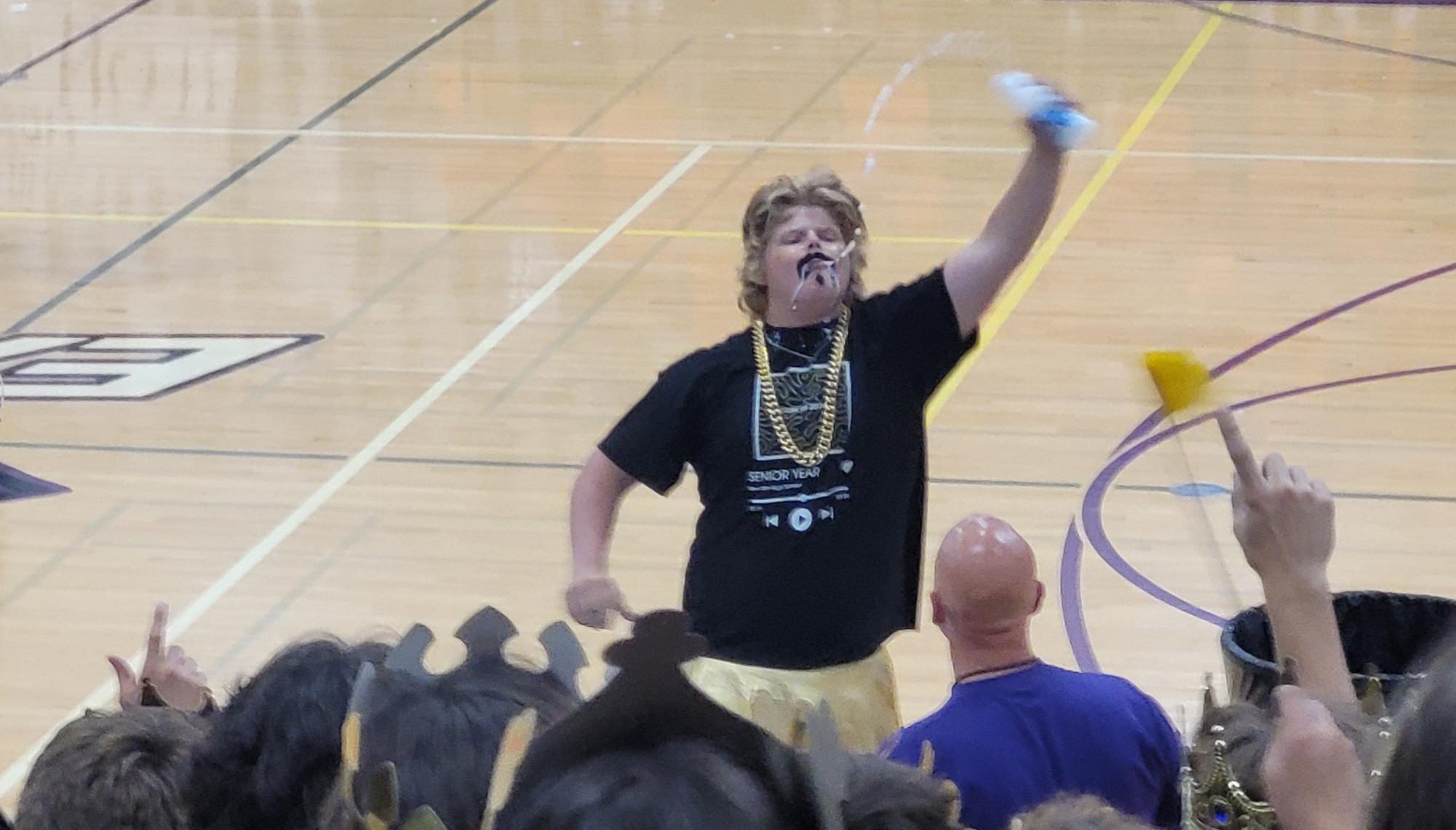 Billy Mount won the milk chug once more for the Seniors during battle of the classes where the classes compete to see who is the best at NUHS, with the milk chug being one of the many competitions . "The advice I would give students would be just keep drinking milk, and get used to the taste, or you can practice chugging with water for a while then you can move on to the milk," Billy said .