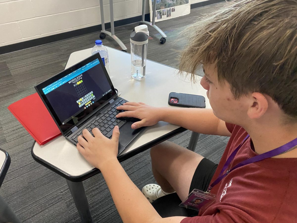 WORDLEOFF has taken off with NUHS students in the last few years. Since the students got chromebooks, they have been in a constant battle with NUHS administration to find games that haven't been blocked. "I'm an English teacher. I love language-based games. I see value in games, but we all know that it's being abused," Mr. Engeldinger said. 