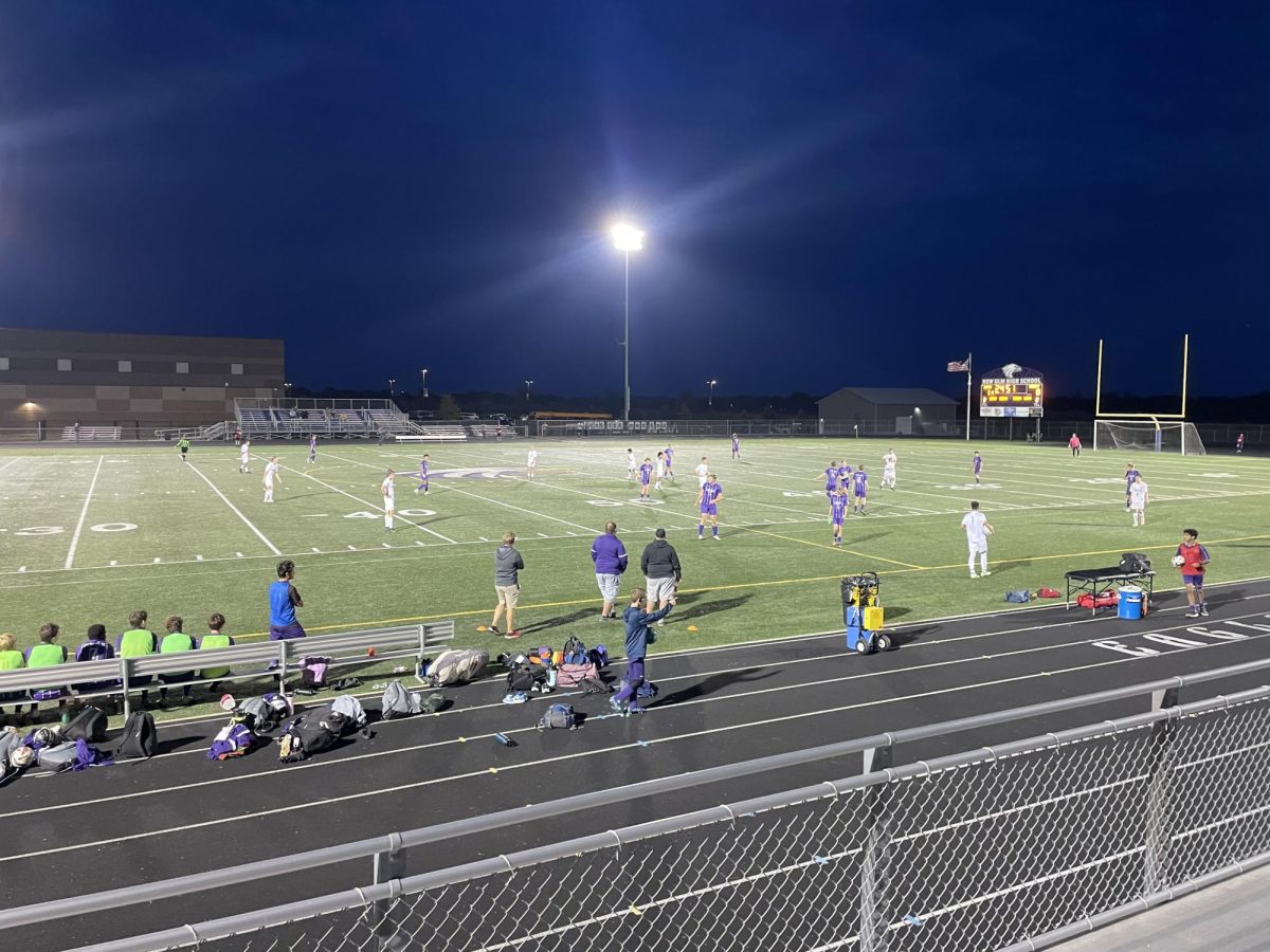 Eagles soccer taking on Waseca under the lights.