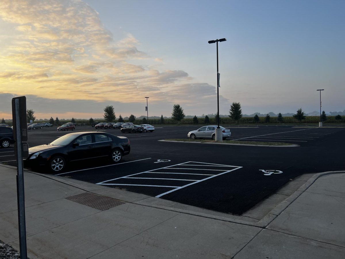 Empty Parking lot because of Parking Passes.