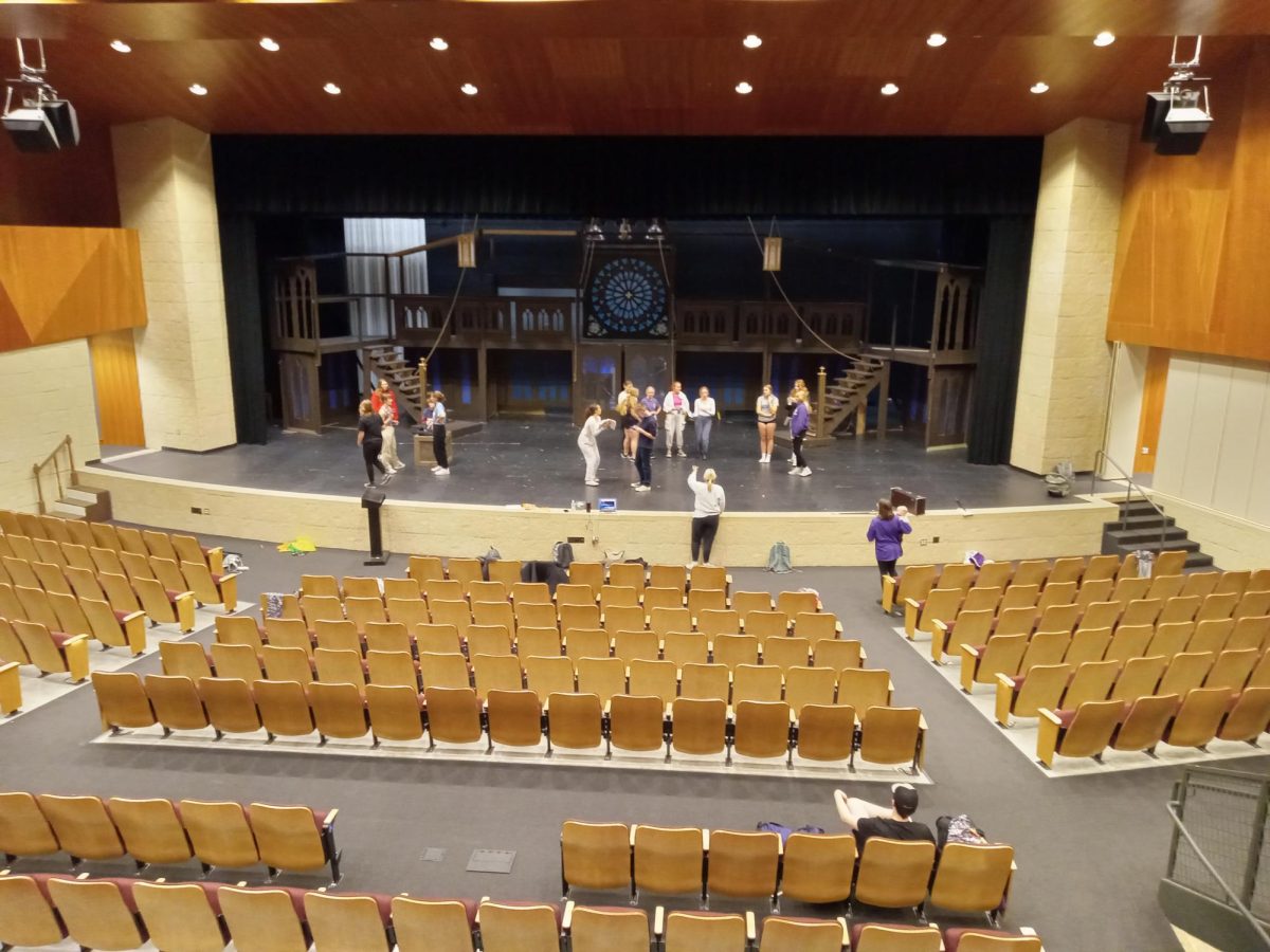 Students at musical practice for the Hunchback of Notre Dame 