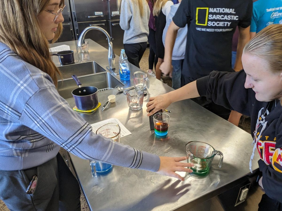 Basic Foods class creating the "Rainbow in a Glass" project.