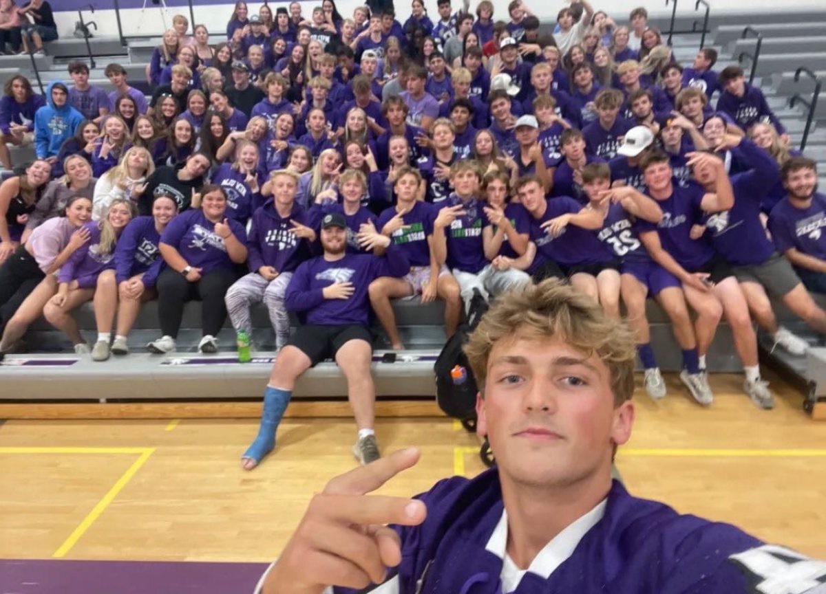 During Homecoming week, students dressed in the squadron in their eagle pride wear to represent the school colors.