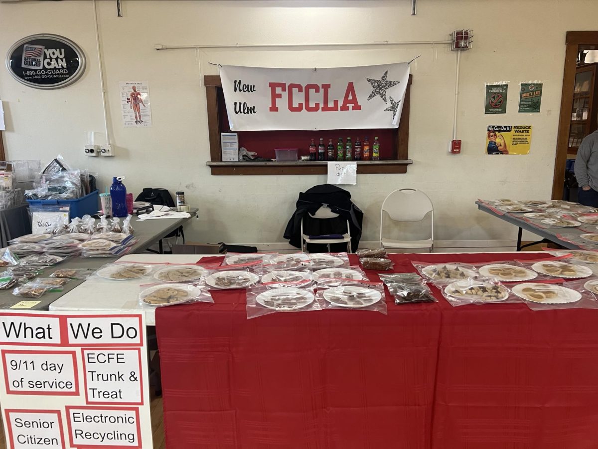 FCCLA's bake-sale stand in the Armory 