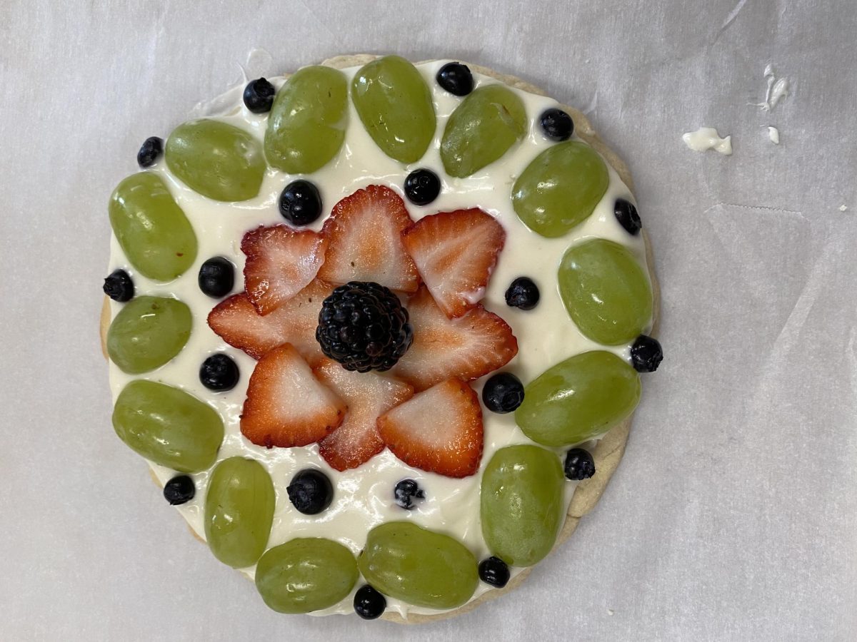 Fruit pizza made in 6 period basic foods class