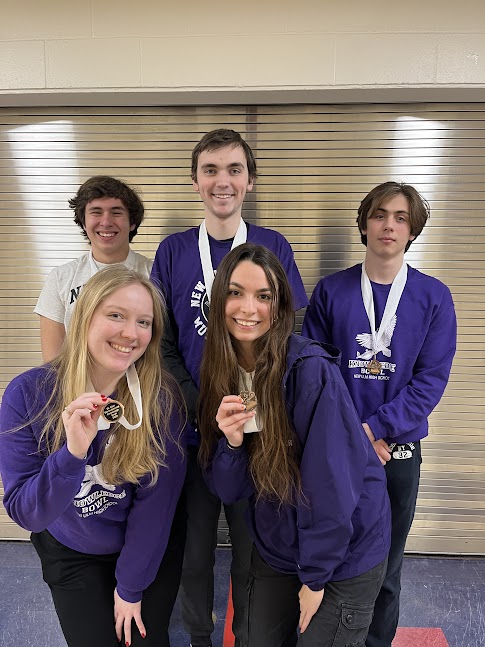 (Back row L-R): Alessandro Enamorado, Lucas Skoglund, and Ian Schotzko. (Front row L-R): Isabelle Fuhr and Megan Hames. The are pictured after getting 3rd in the most recent meet in St. Claire.