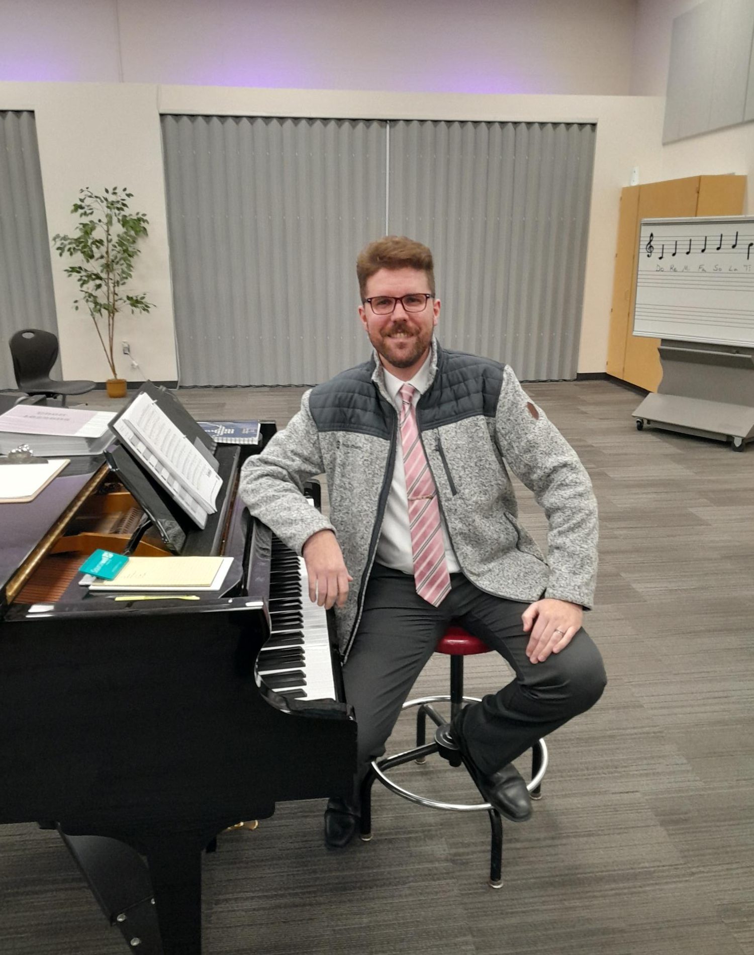 Mr. Olson does his part for Pink Day