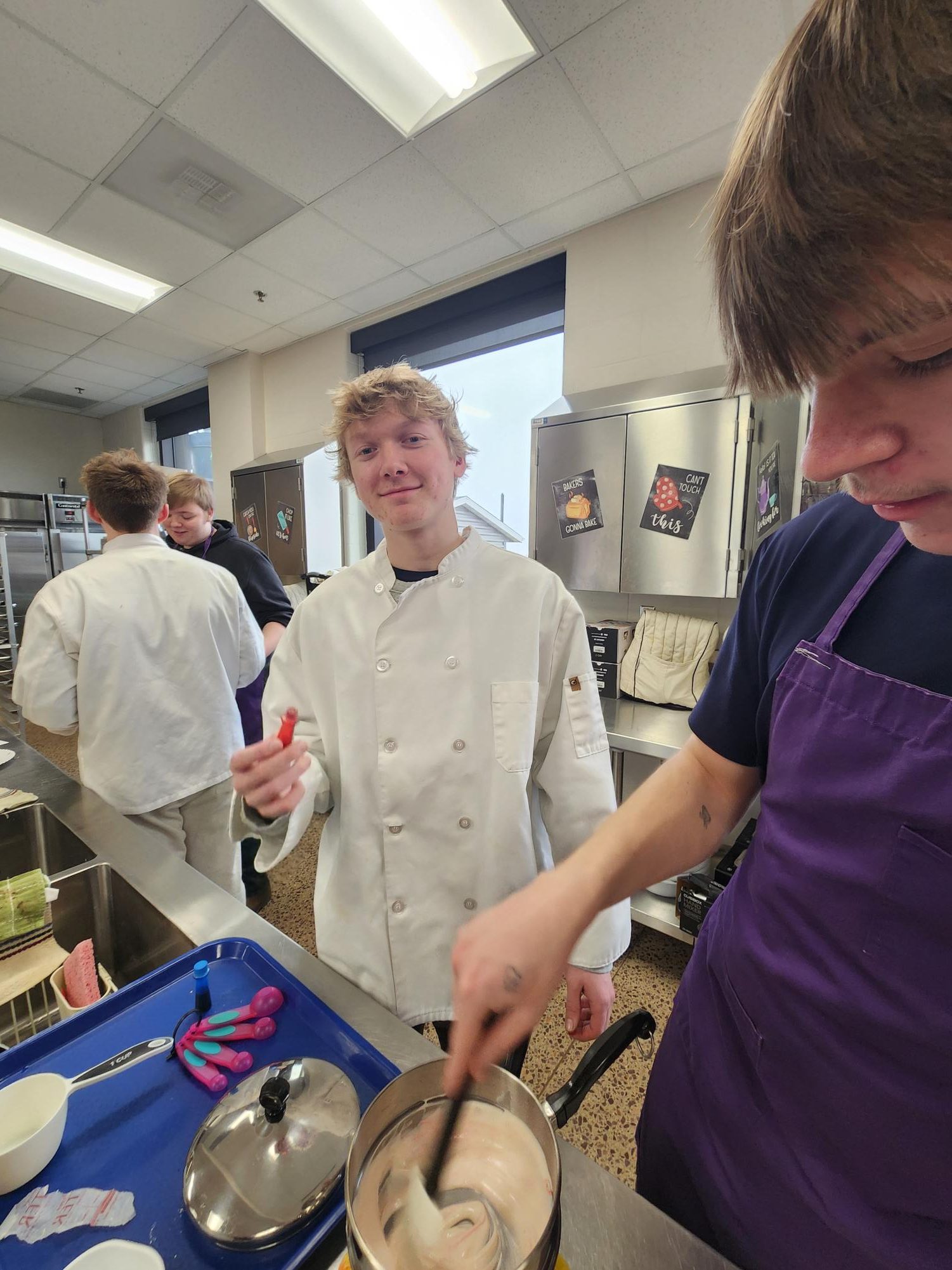 Adam Wiltscheck, Senior excited to make Rice Crispy Treats.