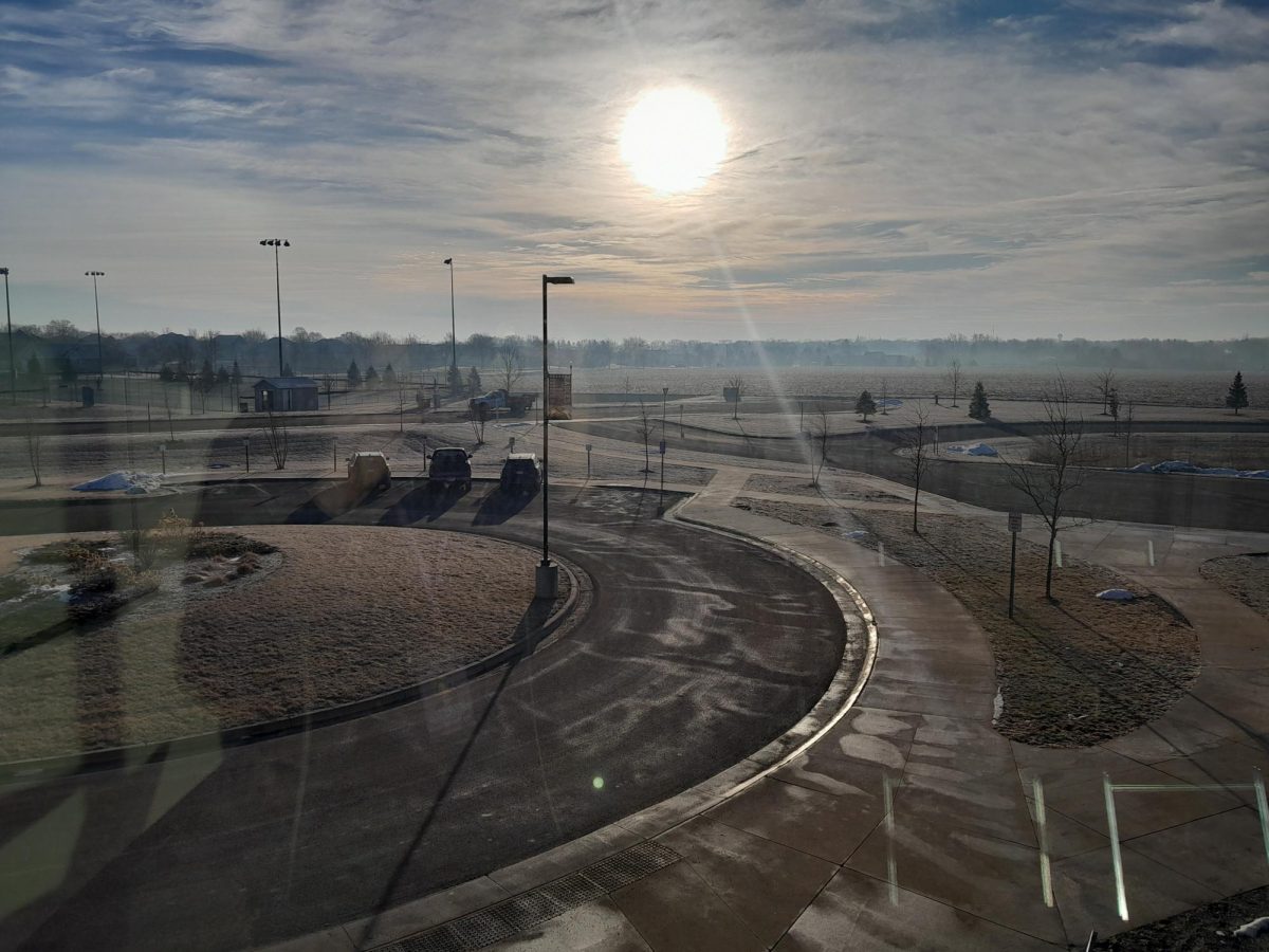 View from the media center one week after snowfall. February 21.