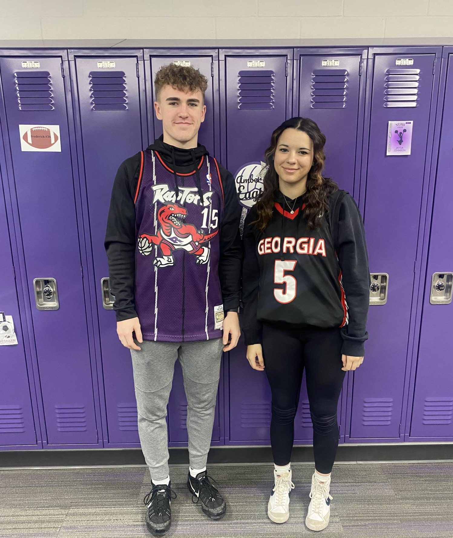 Taylor Grant and Ayden Jensen pop out for jersey day