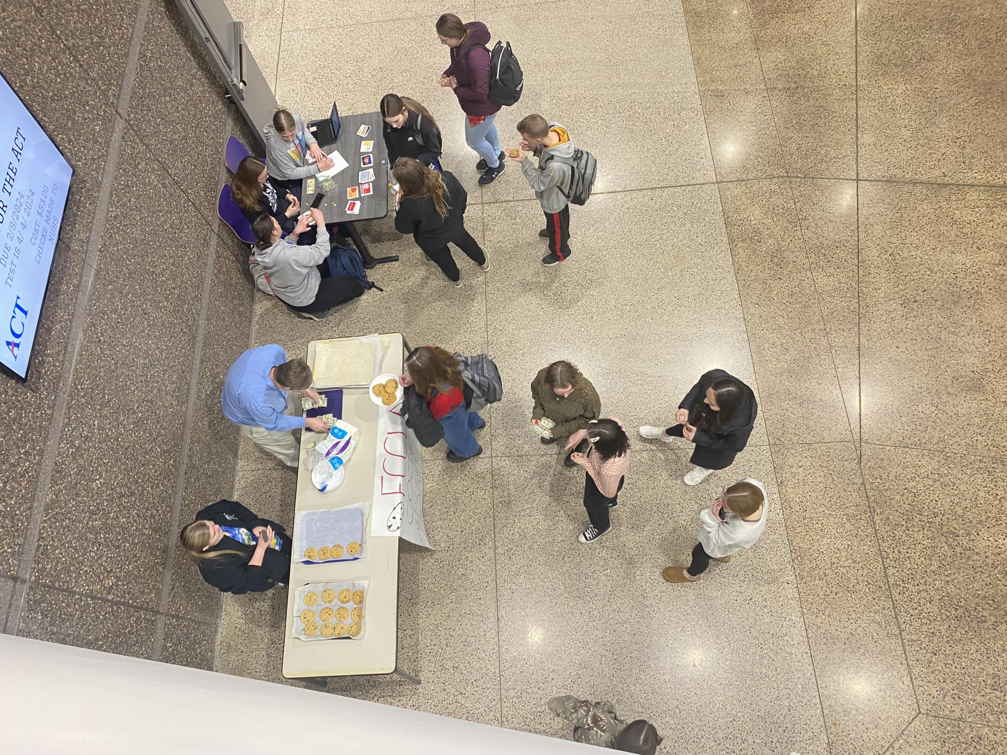 FCCLA and Student Council ringing up the sales after school