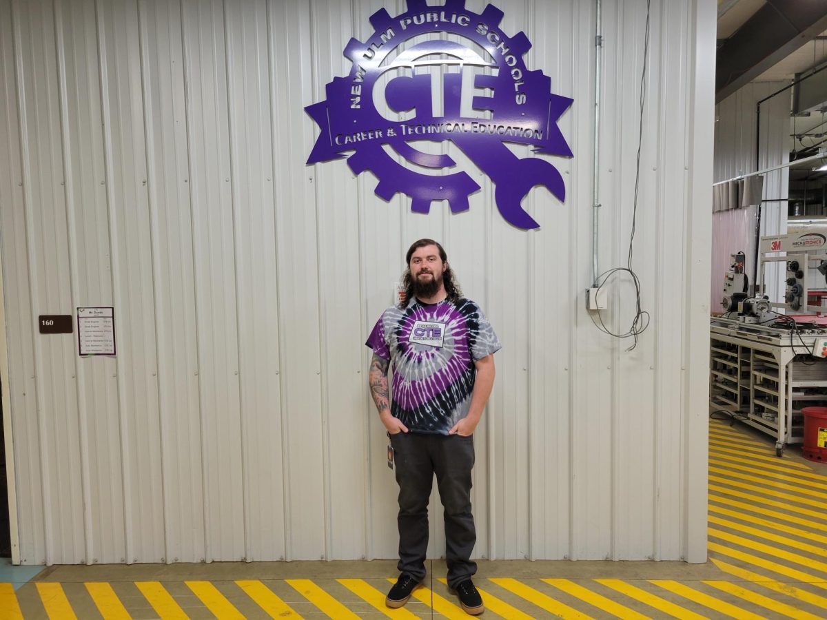 Mr Dustin showing his Eagle pride at the CTE center 